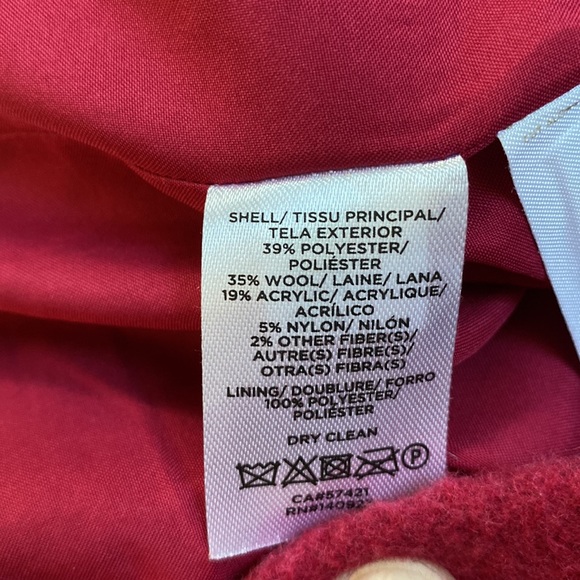 🎉HP🎉 Loft Wool Blend Moto Coat 💗 Raspberry - Picture 16 of 16